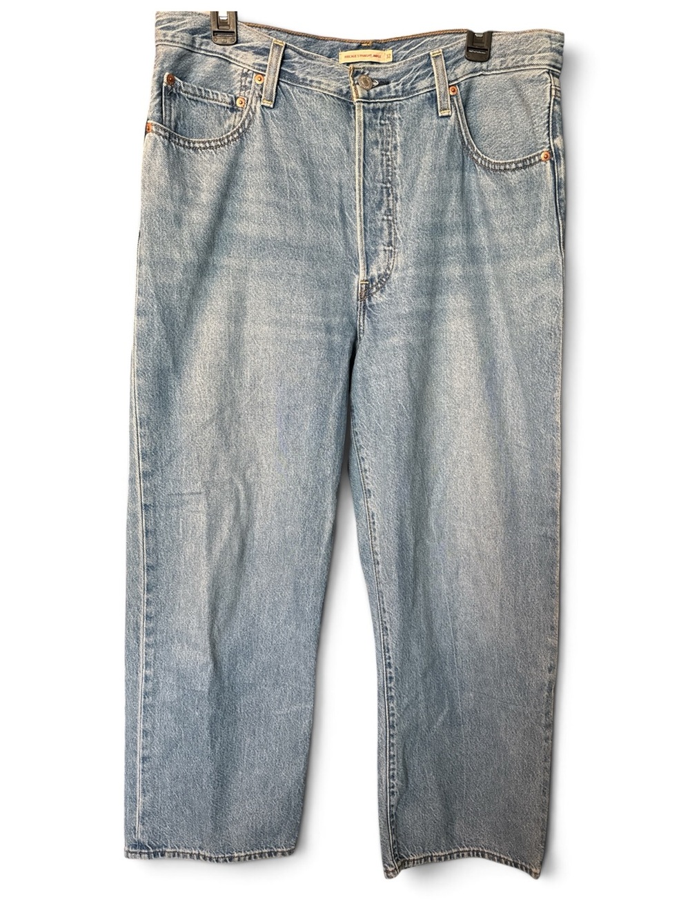 Levi’s Premium Ribcage Straight Ankle Jeans Size 32 Light Wash High Rise